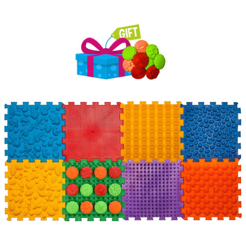 Masážní podložka Ortek Mix Puzzles, 8 dílků + vzory zdarma Ortek