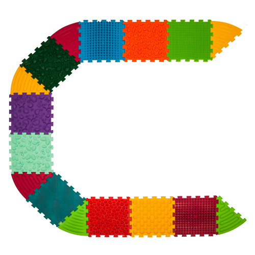 Ortek Masážní podložka Ortek Puzzle 10 prvků + 6 trojúhelníků